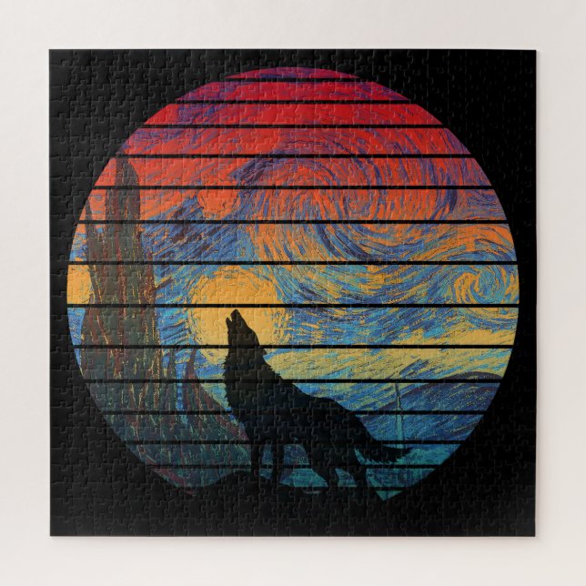 PUZZLE STYLE ABSTRAIT HURLEMENT DE LOUP (Vertical)