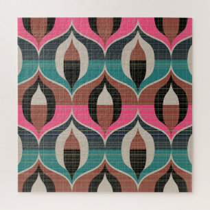 Puzzle Style années 60 rétro Motif sans couture