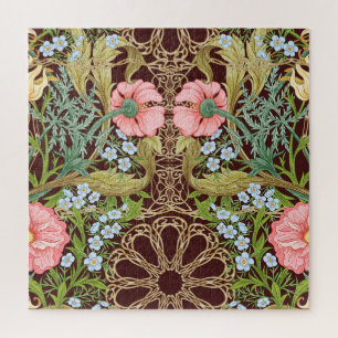 Puzzle Style Art Nouveau Floral : Motif Vintage coloré