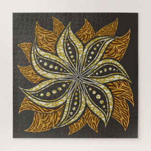 Puzzle Style Batik Floral Abstrait africain