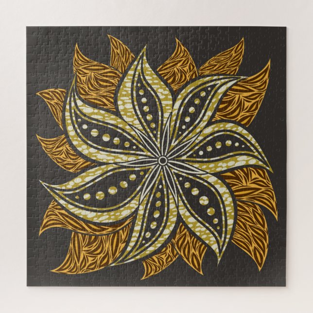 Puzzle Style Batik Floral Abstrait africain (Vertical)