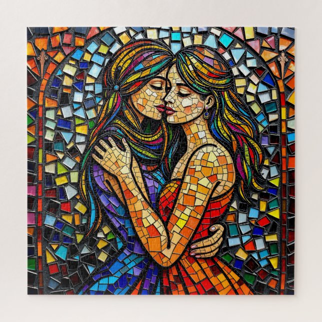Puzzle Style Carrelage Mosaïque Art Art Romantique Embras (Vertical)