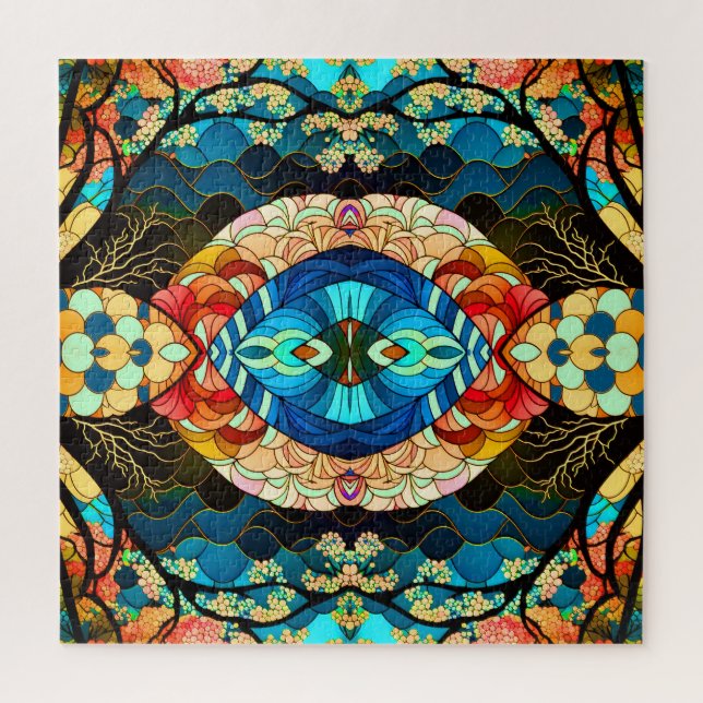 PUZZLE STYLE D'ART JAPONAIS FORET SYMÉTRIQUE (Vertical)