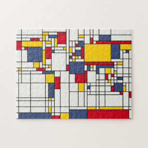 Puzzle Style de Mondrian d'abrégé sur carte du monde