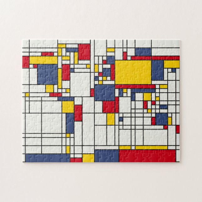 Puzzle Style de Mondrian d'abrégé sur carte du monde (Horizontal)