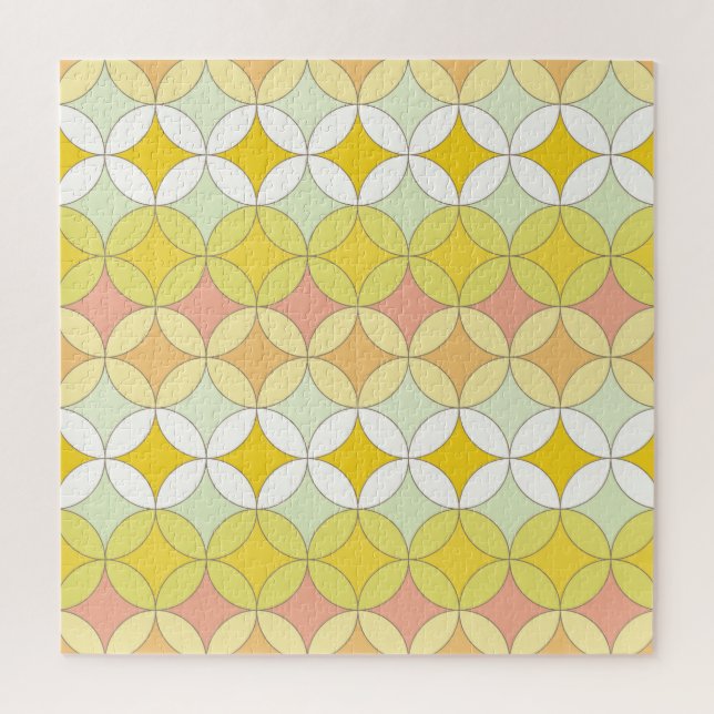 Puzzle Style Disco Rétro Motif sans couture (Vertical)