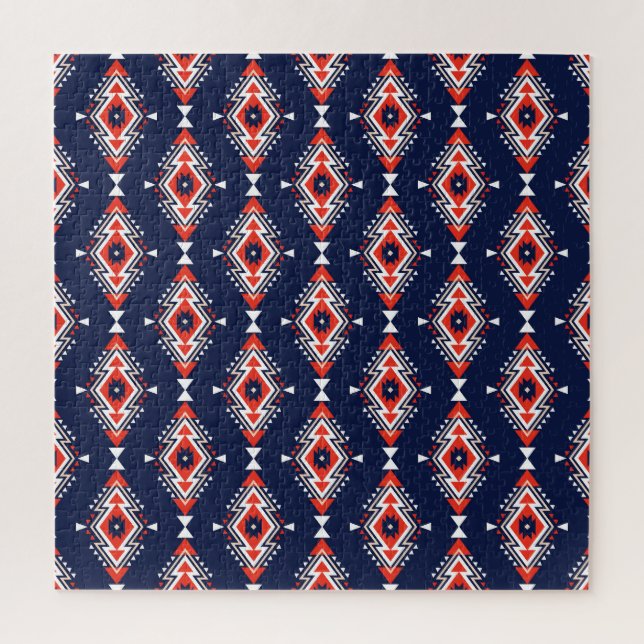 Puzzle Style ethnique, motif sans couture géométrique. (Vertical)