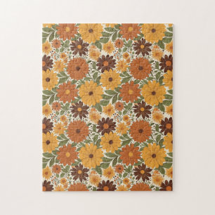 Puzzle style floral/fleur vintage des années 70