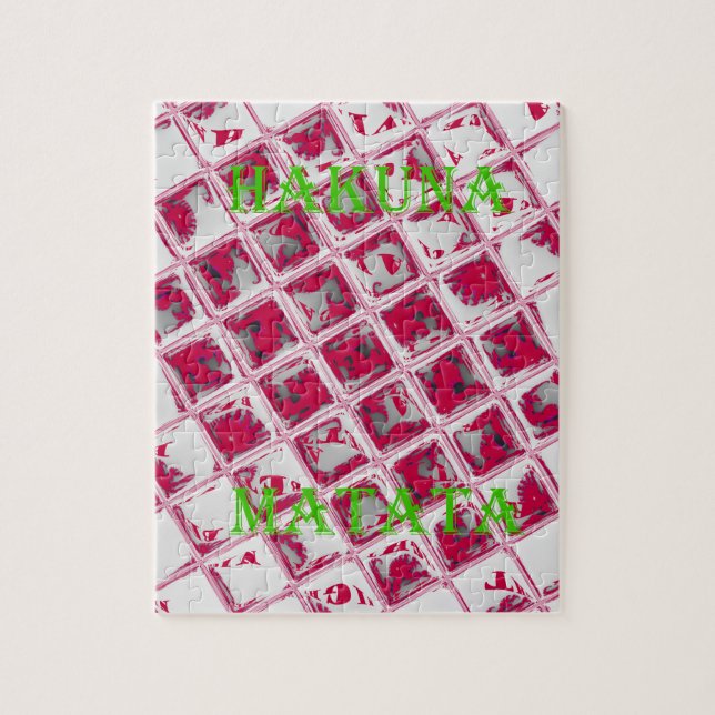 Puzzle Style Hakuna Matata Rouge (Vertical)
