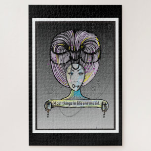 Puzzle Style punk à vapeur Rococo dame illustration