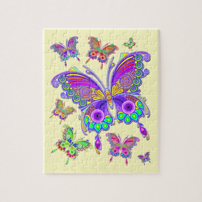 Puzzle Style tatoué Butterfly Colorful (Vertical)