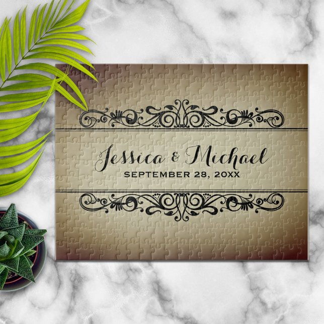 Puzzle Style vintage Anniversaire Mariage personnalisé (Créateur téléchargé)