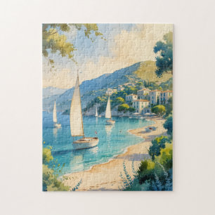 Puzzle Style vintage Côte d'Azur Voyage en France