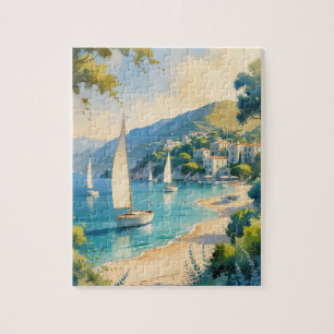 Puzzle Style vintage Côte d'Azur Voyage en France