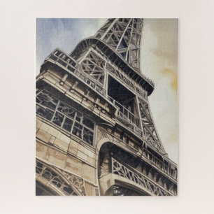 Puzzle Style vintage Gros plan Tour Eiffel Paris Travel