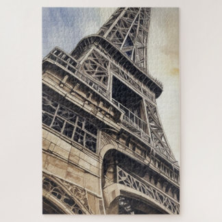 Puzzle Style vintage Gros plan Tour Eiffel Paris Travel