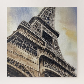 Puzzle Style vintage Gros plan Tour Eiffel Paris Travel