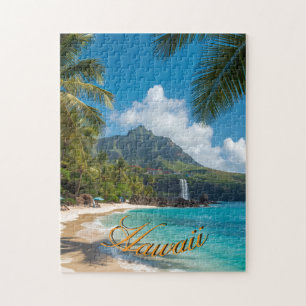 Puzzle Style Vintage Hawaïen Palmiers Mer Ciel Voyage