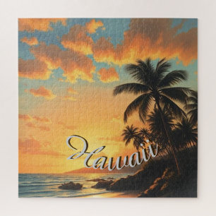 Puzzle Style vintage Hawaii Travel Coast Sea Sunset