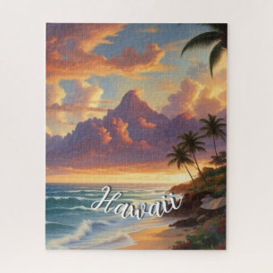 Puzzle Style vintage Hawaiian Travel Honolulu Mid-Pacific