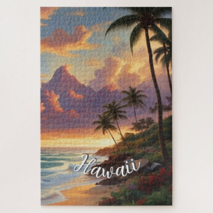 Puzzle Style vintage Hawaiian Travel Honolulu Mid-Pacific