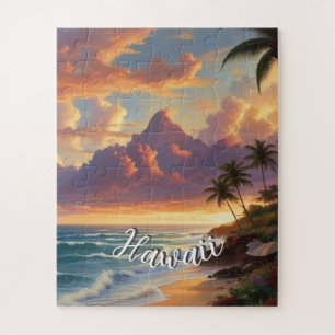 Puzzle Style vintage Hawaiian Travel Honolulu Mid-Pacific