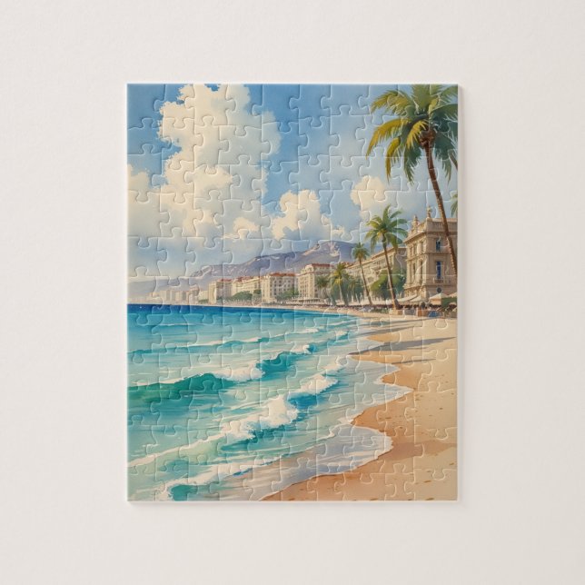 Puzzle Style vintage Monte Carlo Beach Travel (Vertical)