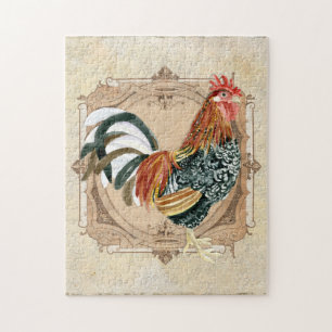 Puzzle Style vintage Pays Français Rustique Barne Rooster