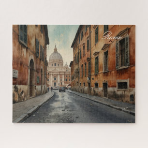 Puzzle Style Vintage Rome Voyage Aquarelle Italienne