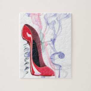 Puzzle stylet rouge de chaussure de tire-bouchon