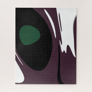 Puzzle Submersion : Noir Abstrait, Blanc, Violet & Vert