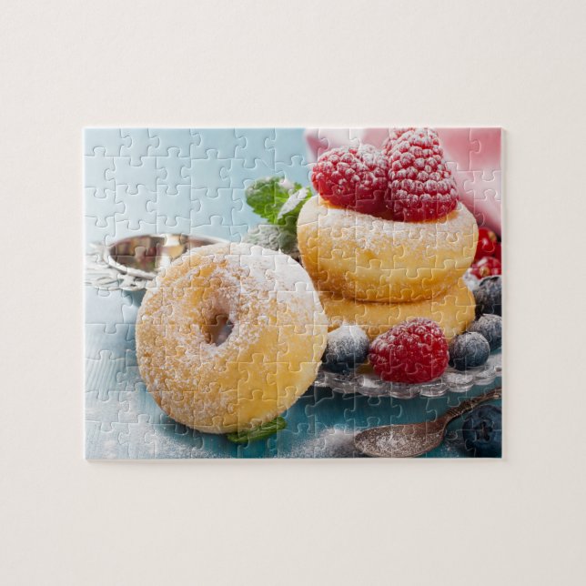 Puzzle Sucré Treat Framboise Blueberry Duppé Donuts (Horizontal)