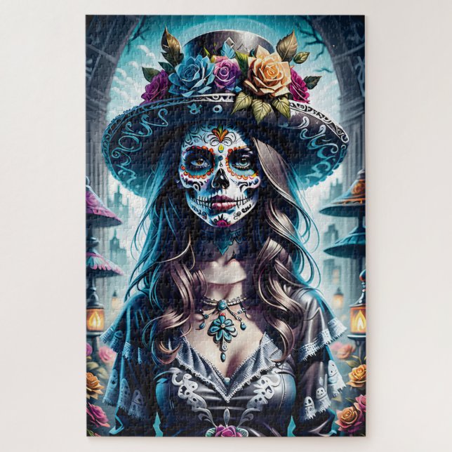 Puzzle Sugar Skull Art - Esprit festif (Vertical)