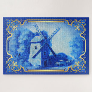 Puzzle Suisse/Norvège/Pays-Bas moulin à vent delft blue