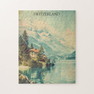 Puzzle Suisse vintage Alpes suisses Vue montagne