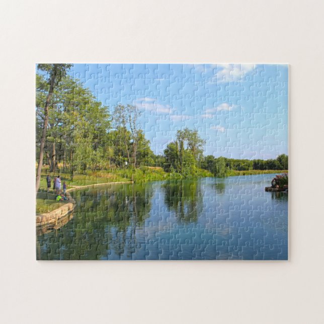 Puzzle Summer Lake Illinois. (Horizontal)