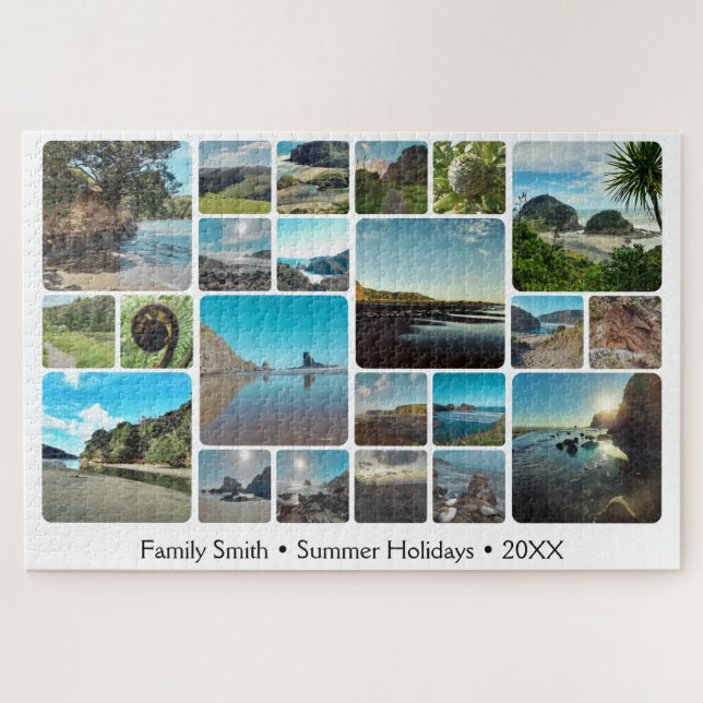 Puzzle Summer New Zealand Travel Souvenir Photo Collage (Horizontal)