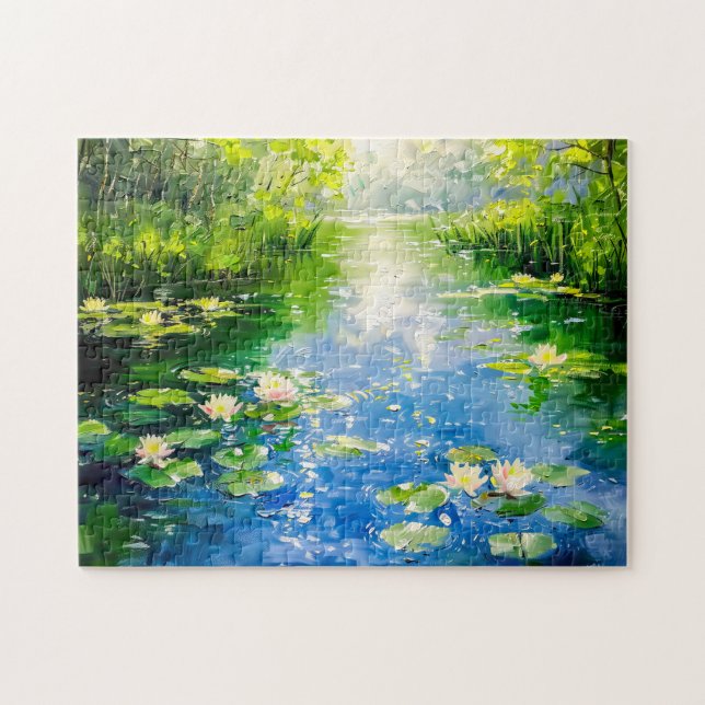 Puzzle Summer Pond with Water Lilies (Horizontal)
