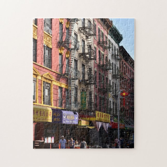 Puzzle Summer Street Scène Chinatown Manhattan New York (Vertical)