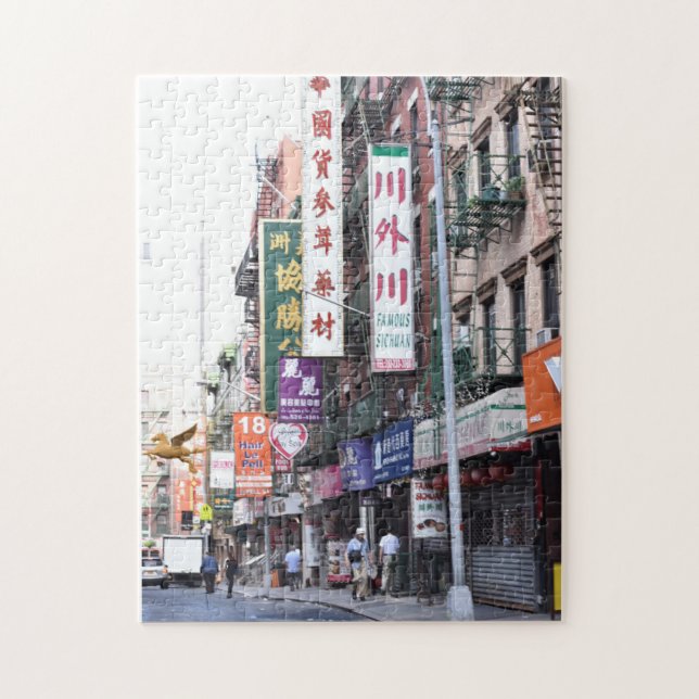 Puzzle Summer Street Scène Chinatown Manhattan New York (Vertical)