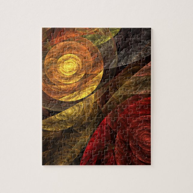 Puzzle Sun Flower Floral Moderne Art Motif Abstrait (Vertical)