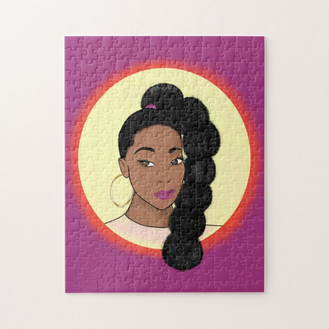Puzzle Sun Glow, Puff Ponytail (Vertical)