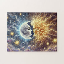 Sun & Moon Lovers Celestial Soulmates Art