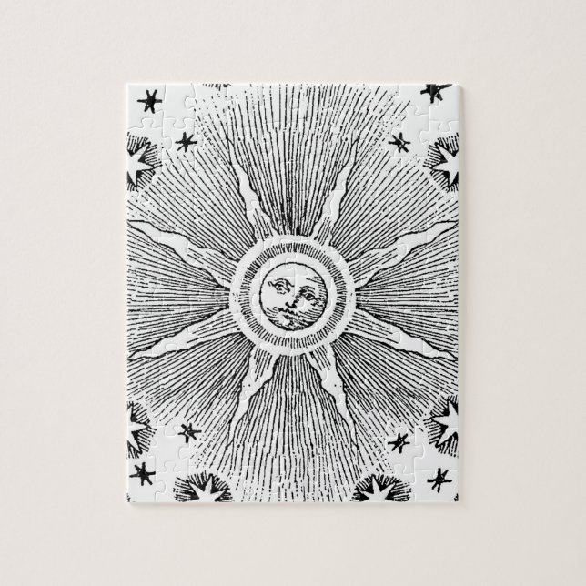 Puzzle Sun Stars Antique Nuit Ciel Médiéval Zodiac (Vertical)