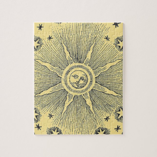 Puzzle Sun Stars Antique Nuit Ciel Médiéval Zodiac (Vertical)