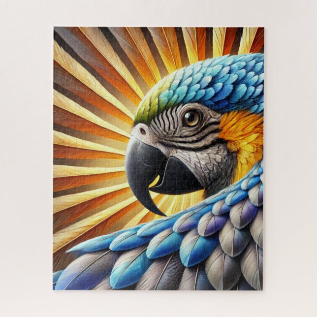 Puzzle Sunburst Parrot Radiant (Vertical)