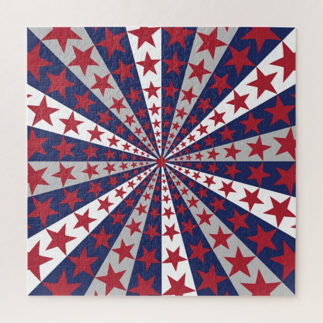 Puzzle Sunburst patriotique : Drapeau américain (Vertical)