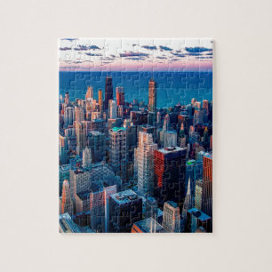 Puzzle Sundown de Chicago Skyline