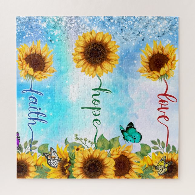 Puzzle Sunflower Jaune Amour Foi de l'Eté Automne (Vertical)