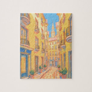 Puzzle Sunny European Street - Art Cosy